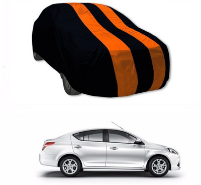 AuraFab Car Cover For Renault Scala (With Mirror Pockets)(Orange, Blue)