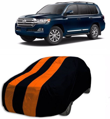 AuraFab Car Cover For Toyota Land Cruiser (With Mirror Pockets)(Orange, Blue)