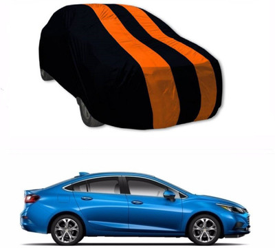 AuraFab Car Cover For Chevrolet Cruze (With Mirror Pockets)(Orange, Blue)