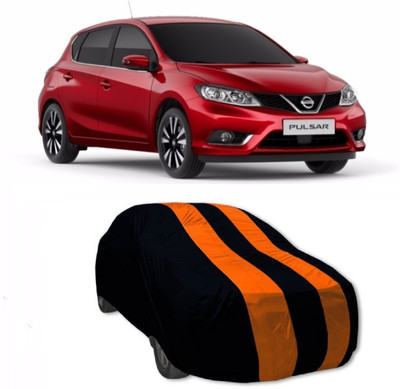 AuraFab Car Cover For Nissan Pulsar (With Mirror Pockets)(Orange, Blue)