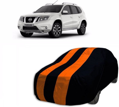 AuraFab Car Cover For Nissan Terrano (With Mirror Pockets)(Orange, Blue)