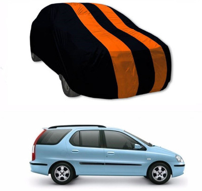 AuraFab Car Cover For Tata Indigo Marina (With Mirror Pockets)(Orange, Blue)