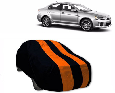 AuraFab Car Cover For Mitsubishi Lancer (With Mirror Pockets)(Orange, Blue)