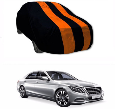 AuraFab Car Cover For Mercedes Benz E-Class (With Mirror Pockets)(Orange, Blue)
