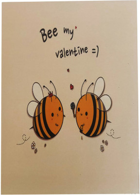 

macro BEE my valentine greeting card Greeting Card(Yellow, Pack of 1)
