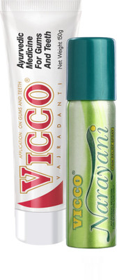 

Vicco Tooth Paste(Vajradanti Paste)-150g+Narayani Pain Relief Spray-45g(Set of 2)