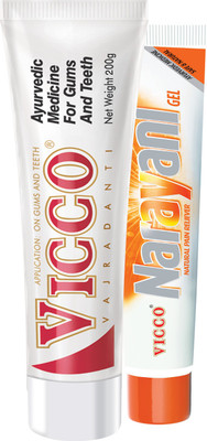 

Vicco Tooth Paste(Vajradanti Paste)-200g+Narayani Pain Relief Gel-30g(Set of 2)