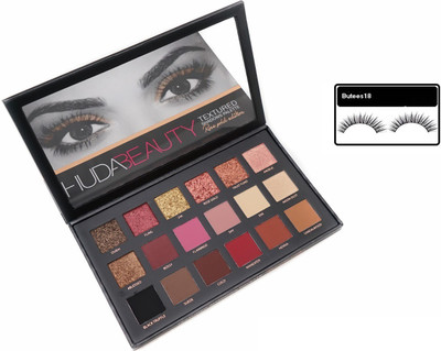 

Butees18 Huda Beauty Combo of Rose Gold Eyeshadow Pallete With 1 Pair Eyelashes (Set of 2)(Set of 2)