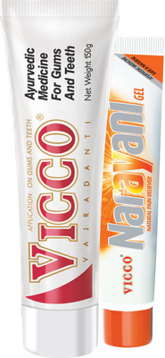 

Vicco Tooth Paste(Vajradanti Paste)-150g+Narayani Pain Relief Gel-30g(Set of 2)