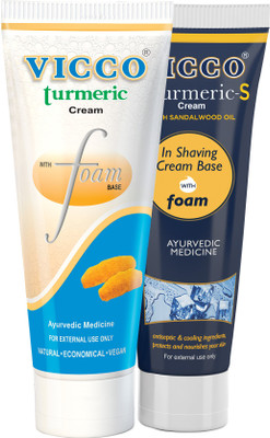 

Vicco Face Wash(Turmeric Cream With Foam Base)-70g+Shaving Cream(Turmeric-S Cream in Shaving Cream Base wih Foam)-70g(Set of 2)