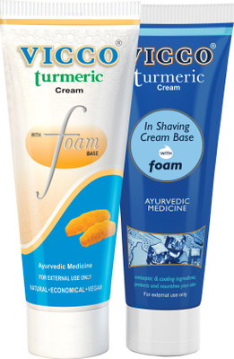 

Vicco Face Wash(Turmeric Cream With Foam Base)-70g+Shaving Cream(Turmeric Cream in Shaving Cream Base with Foam)-70g(Set of 2)