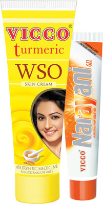 

Vicco WSO Turmeric Skin Cream-60g+Narayani Pain Relief Gel-30g(Set of 2)