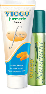

Vicco Face Wash(Turmeric Cream With Foam Base)-70g+Narayani Pain Relief Spray-45g(Set of 2)