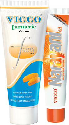 

Vicco Face Wash(Turmeric Cream With Foam Base)-70g+Narayani Pain Relief Gel-30g(Set of 2)