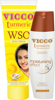 

Vicco WSO Turmeric Skin Cream-60g+Body Lotion/Moisturiser(Turmeric Cream in Oil Base)-100g(Set of 2)