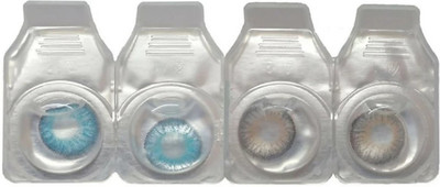 

teenager Teencon62 Yearly Contact Lens(0.00, Aqua, Grey, Pack of 2)