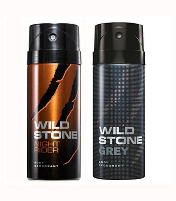 

Wild Stone Night Rider And Grey Body Spray - For Men(300 ml, Pack of 2)