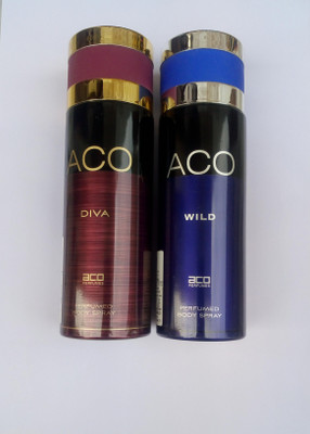 

Aco DIVA AND WILD Body Spray - For Men(200 ml, Pack of 2)