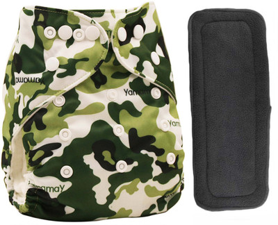 

Babymoon (SET of 2) 1 Premium Washable Cloth Diapers for Babies, Reusable, Sizes Adjustable & 1 5Layers Bamboo Charcoal Insert - XL(3 Pieces)