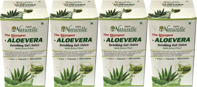 

Farm Naturelle Herbal Concentrated (Extra Fiber in Gel Form) Aloevera Gel/Juice Pack of 4 (Tasty and Fibrous) 400 Ml x 4 Bottles-Amazing Health Benefits(4 x 400 ml)