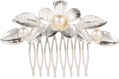 

Efulgenz Stylish Bridal Crystal Pearl Hair Clip Pin Coomb Jewellery Wedding Accessories Hair Pin(Silver)
