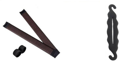 

KashQueen Women Hair Bun Maker (2pcs) with Sponge Juda / Bun Maker Braid Extension, Bun Stick(Black)