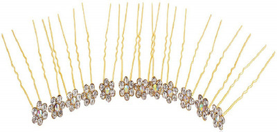 

Chooz Designer Studio Golden Alloy Hair Pin for Women (WHairC22judapgld, Set of 12) Hair Pin(Gold)
