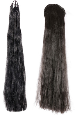 

HONBON Combo Wig (Brown) And Prandi (Black) For Women And Girls, Extension 25-28 Hair Extension