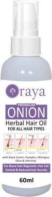 

ORAYA 100% Organic Onion Hair Oil with 14 Essential Oils for Hair Regrowth, Dandruff Control Hair Oil (60 ml) Hair Oil(60 ml)