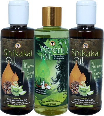

7 Days SHIKAKAI OIL (100 ML) (PACK of 2) + NEEM OIL (100 ML) Hair Oil(100 ml)