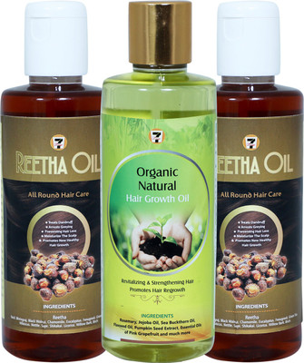 

7 Days REETHA OIL (100 ML) (PACK of 2) + HAIR GROWTH OIL (100 ML) Hair Oil(100 ml)