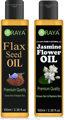 

ORAYA 100% Organic Flaxseed Oil And Jasmine ( Chameli) Hair Oil For Hair Growth-(100ml) Hair Oil-(200ml)Hair Oil-(200ml) Hair Oil(200 ml)
