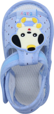 

HuddiBABA Boys & Girls Velcro Flats(Light Blue, Sky blue