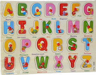 

Vibgyor Vibes Latest Early Age Colourful Wooden Capital Alphabets (A-z) and Numbers (0-20) in Appropriate Size for Kids and Knobs for Easy Handling(Multicolor)