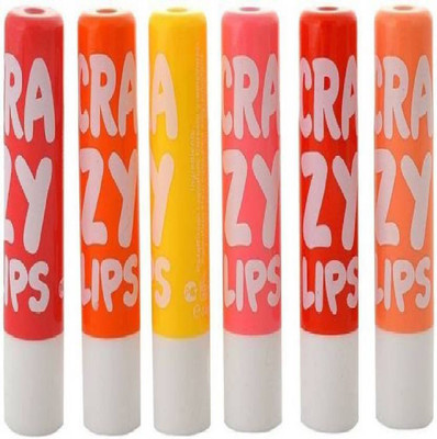 

VEEMIXX Crazy Lips Balm plus (lite) Lipstick in six different colour (Lip balm 6 in pack)(Multicolour)