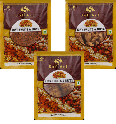 

Soft Art 100% Natural Premium Nuts and Dry Fruit Combo 600 gms - Almond (Badaam) - 200 gms, Walnut (Akhrot) - 200 gms and Figs (Anjeer) - 200 gms Almonds, Walnuts, Figs(200 g, Vacuum Pack)