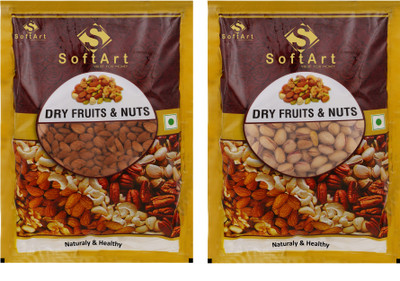 

Soft Art 100% Natural Premium Nuts and Dry Fruit Combo 1.5 Kg - Almond (Badaam) - 750 gms , Pistachios With Shell (With Shell Pista) - 750 gram Almonds, Pistachios(750 g, Vacuum Pack)