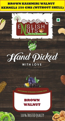 

English Nuts Kashmiri Brown Walnuts (Akhrot Giri) Without Shell - 250 GMS Walnuts(250 g, Vacuum Pack)