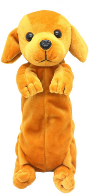 

Be Unique kid's Plush dog Art Canvas Pencil Box(Set of 1, Gold)