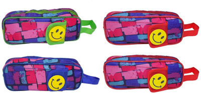 

INAAYA Pencil Case Smiley Art Canvas Pencil Boxes(Set of 1, Multicolor)