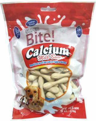 

Foodie Puppies Super Bite Calcium Milk Bone - 45 Pieces Milk Dog Chew(270 g, Pack of 1)