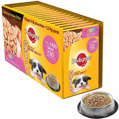 

Pedigree pedigree puppy gravy pack of 30 Chicken 2.4 kg Wet Dog Food(Pack of 30)