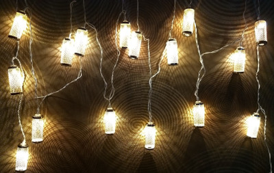 PragAart 16 LEDs 3.18 m Yellow Steady Box Rice Lights(Pack of 1)