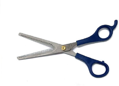 

DEZIINE Stainless Steel Professional Salon Barber Hair Cutting & Thinning Scissors Hairdressing Styling Tool Including Beard Care. (Asbah Scissor) Scissors(Set of 1, Blue)