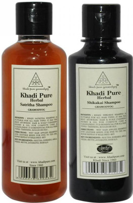 

Khadi Pure Herbal Satritha And Shikakai Shampoo Combo (420ml) Pack 2(420 ml)