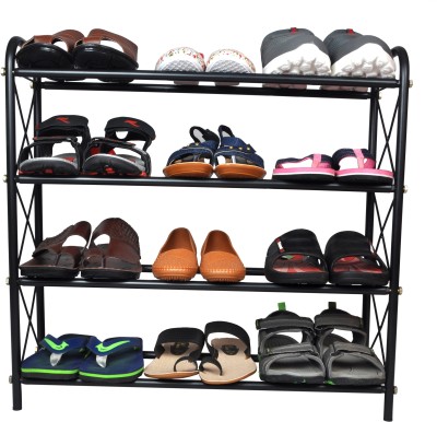 D&V ENGINEERING 4-Tier Shoe Rack Metal Shoe Stand(Black, 4 Shelves, DIY(Do-It-Yourself))