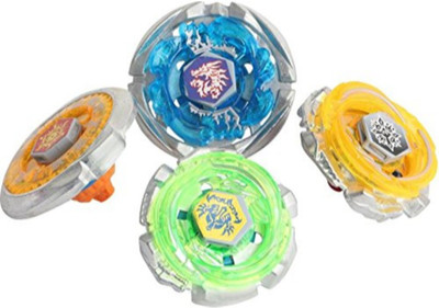 

Vibgyor Vibes 4 Metal Plastic Beyblade Toy with Stadium and 2 Launcher (Multicolour)(Multicolor)