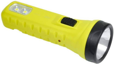 GLOWISH 3W RECHARGEABLE BATTERY MINI HANDY PORTABLE LASER LED TORCH WITH 2 ULTRA BRIGHT SMD AND INBUILT CHARGING PLUG Torch(Multicolor, 20.7 cm, Rechargeable)