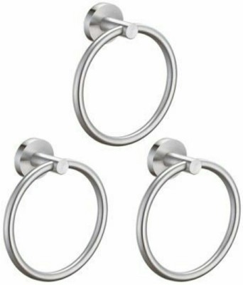 deeplax towel ring round holder towel stand combo-3 pcs silver Towel Holder(Stainless Steel)