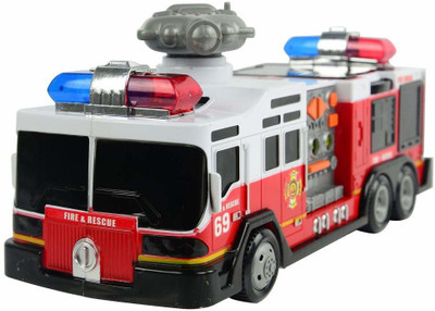 

IndusBay Fire Station Fire Rescue Fire Brigade Fire Truck Toy for Kids with Lights Sounds Bump & Go Action - Red Fire Engine Truck toy(Red, White)